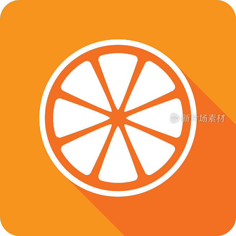 Orange Slice Silhouette Icon